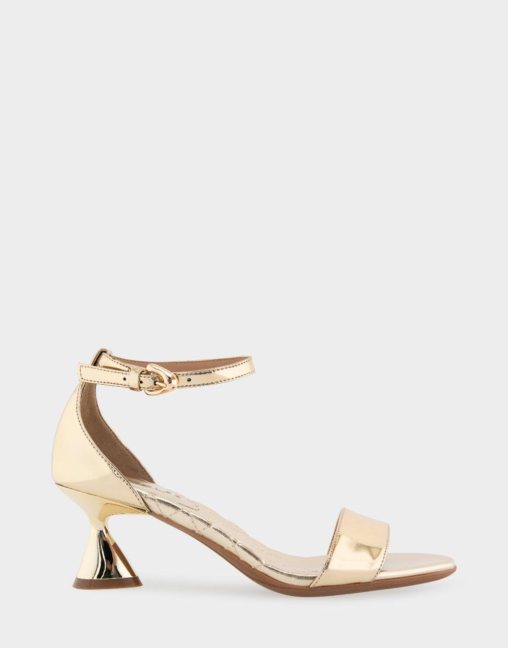 aerosoles Comfortable Women's Dress Sandals in Gold Mirror Metallic Faux Leather