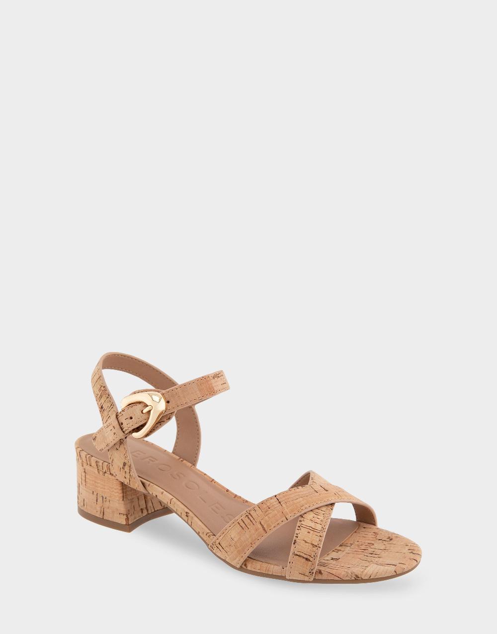 Aerosoles Comfortable Women's Dress Sandals In Natural Cork