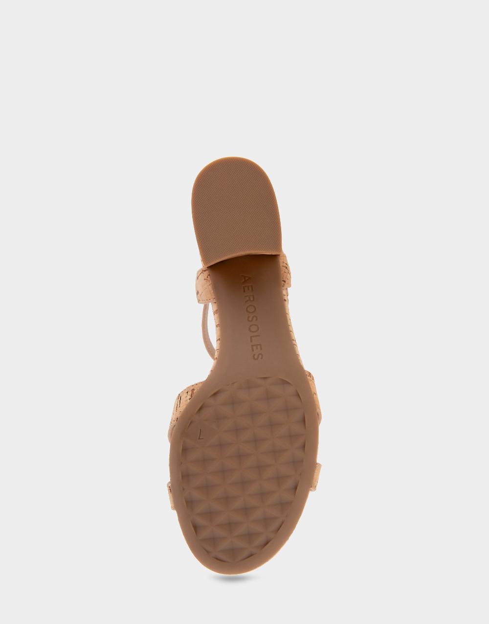 Aerosoles Comfortable Women's Dress Sandals In Natural Cork