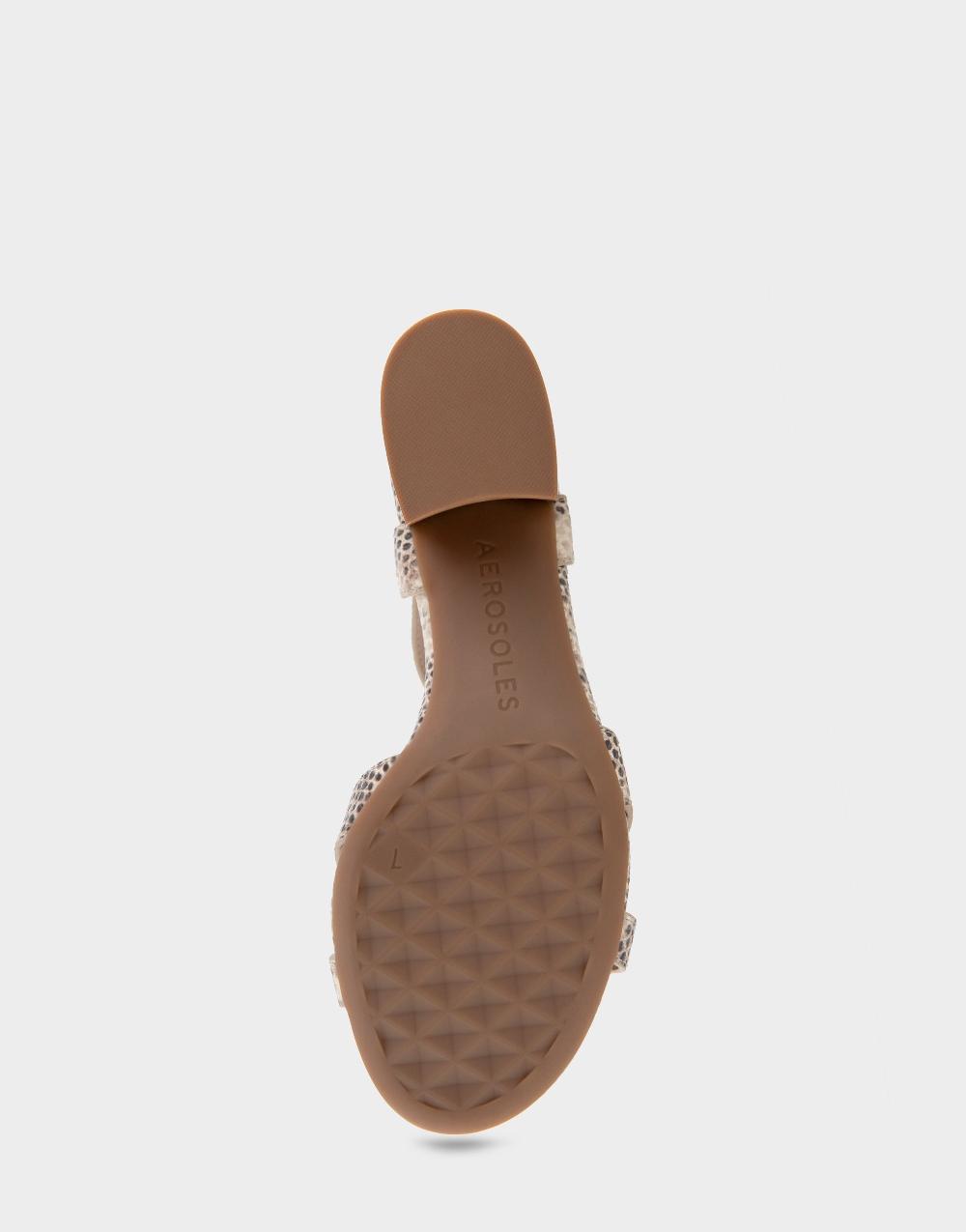 Aerosoles Comfortable Women's Dress Sandals In Roccia Printed Snake Faux Leather