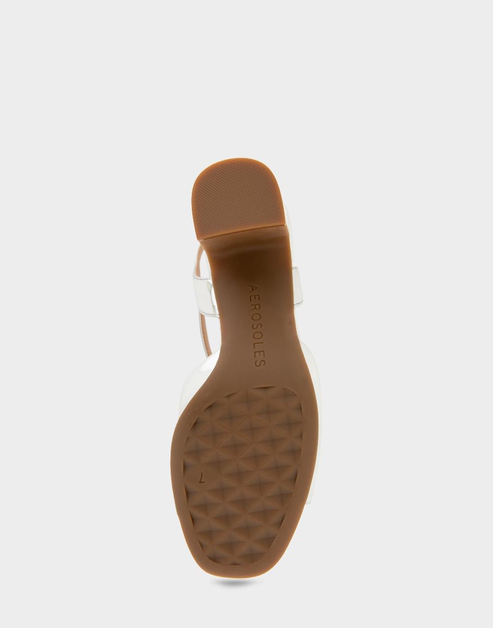 Aerosoles Comfortable Women's Dress Sandals In Silver Mirror Metallic Faux Leather