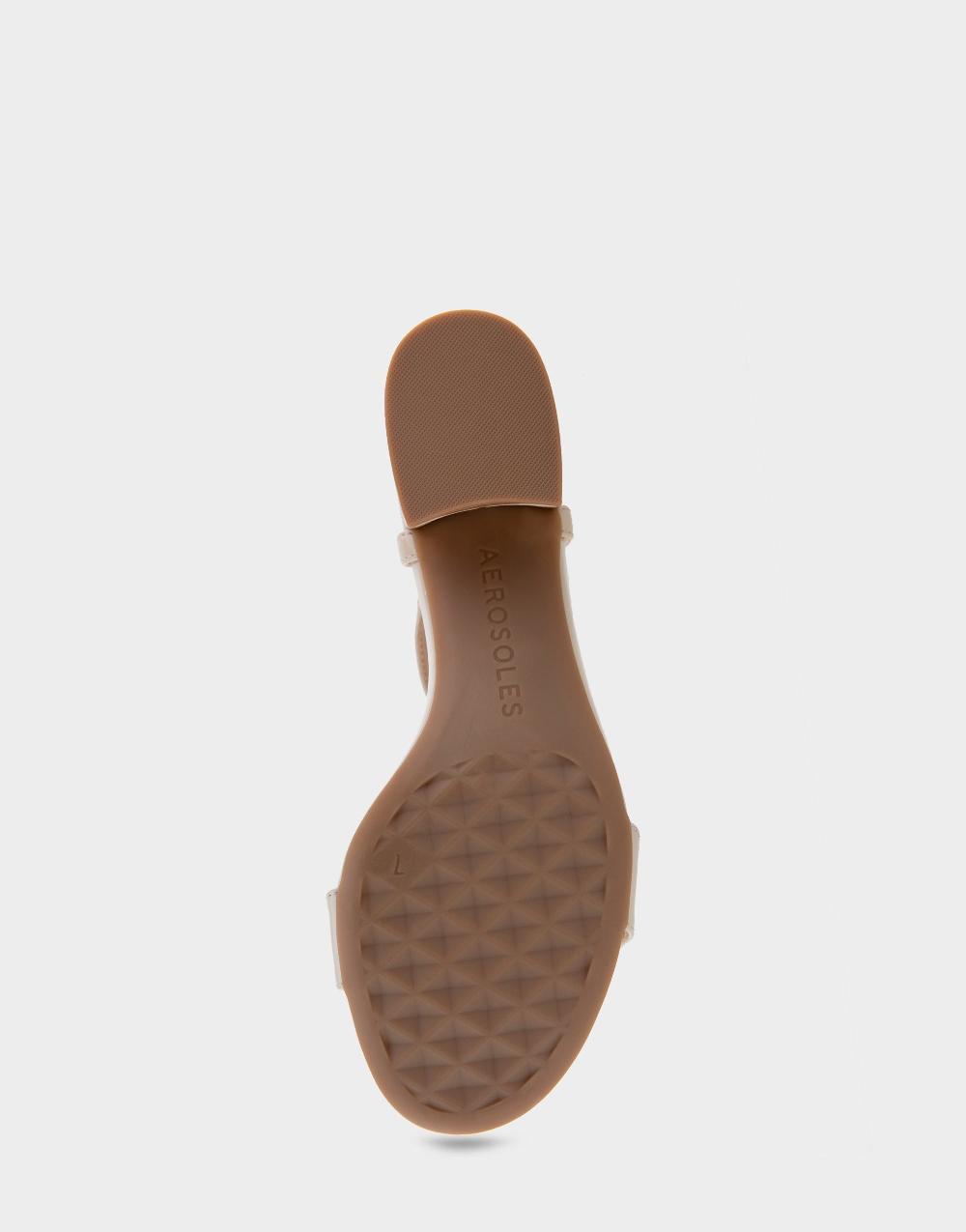 Aerosoles Comfortable Women's Dress Sandals In Stone Patent Faux Leather