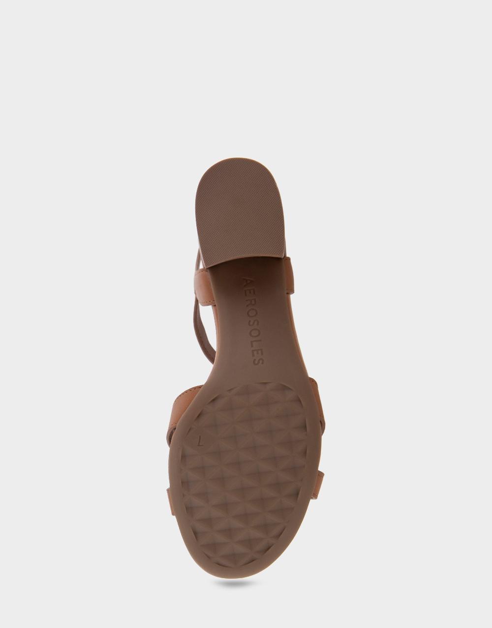 Aerosoles Comfortable Women's Dress Sandals In Tan Faux Leather