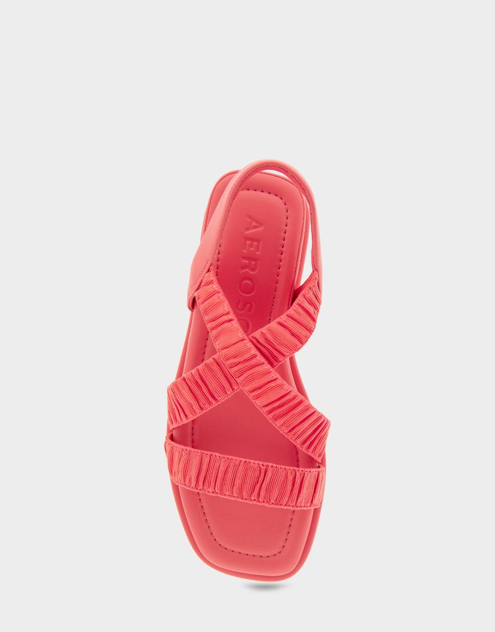 Aerosoles Comfortable Women's Elastic Banded Mini Wedge Sandal In Coral