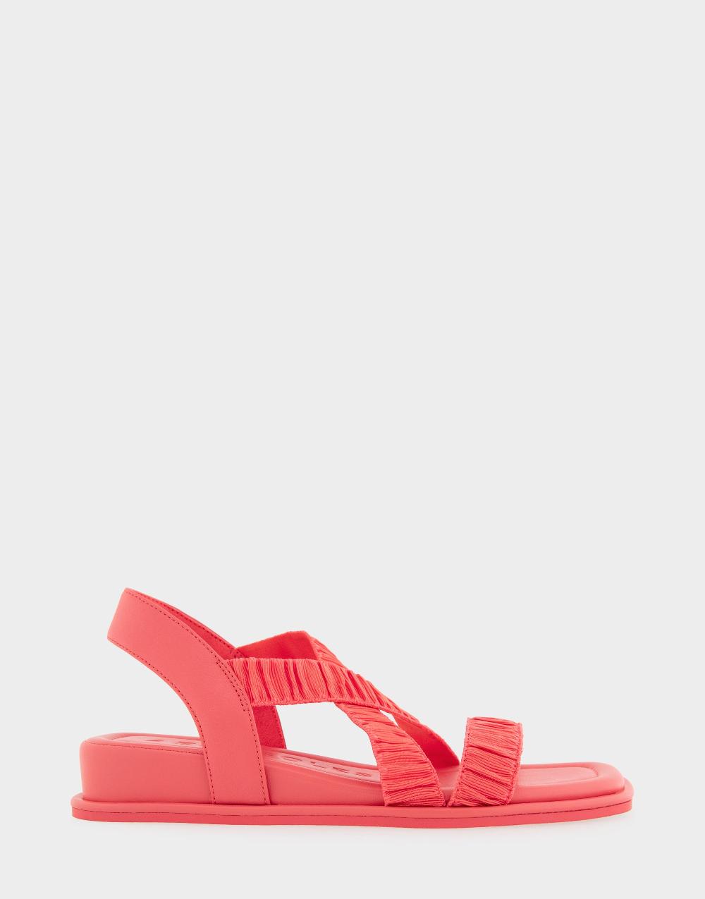 aerosoles Comfortable Women's Elastic Banded Mini Wedge Sandal in Coral