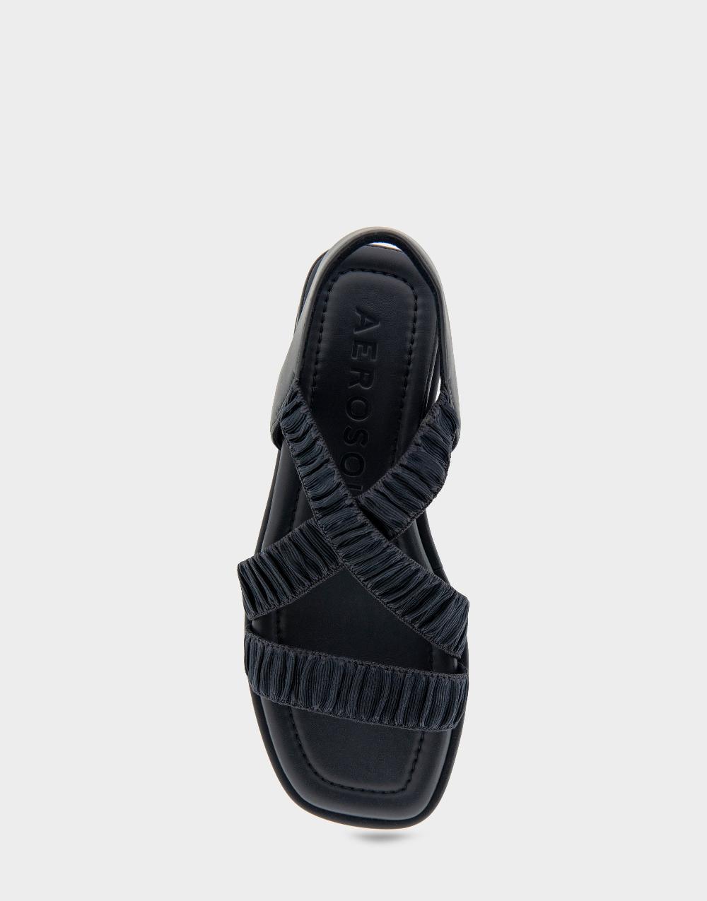 Aerosoles Comfortable Women's Elastic Banded Mini Wedge Sandal In Navy