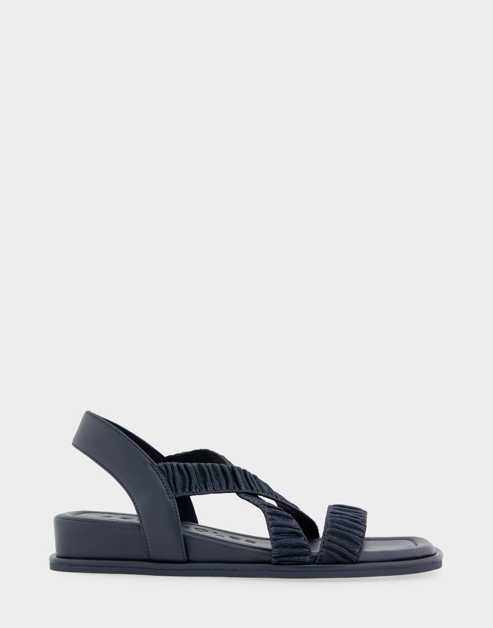 aerosoles Comfortable Women's Elastic Banded Mini Wedge Sandal in Navy