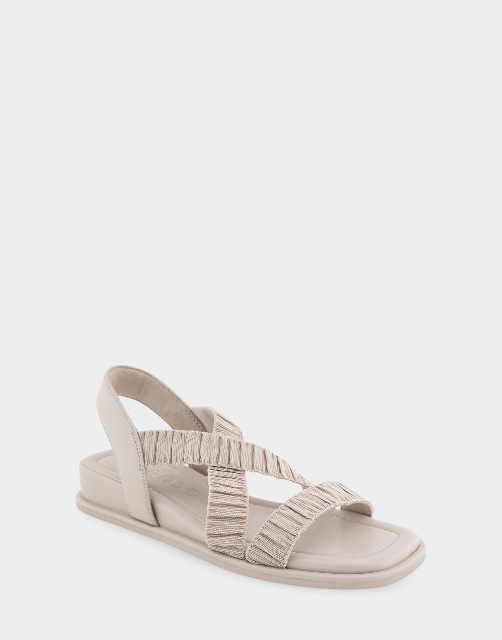 Aerosoles Comfortable Women's Elastic Banded Mini Wedge Sandal In Stone