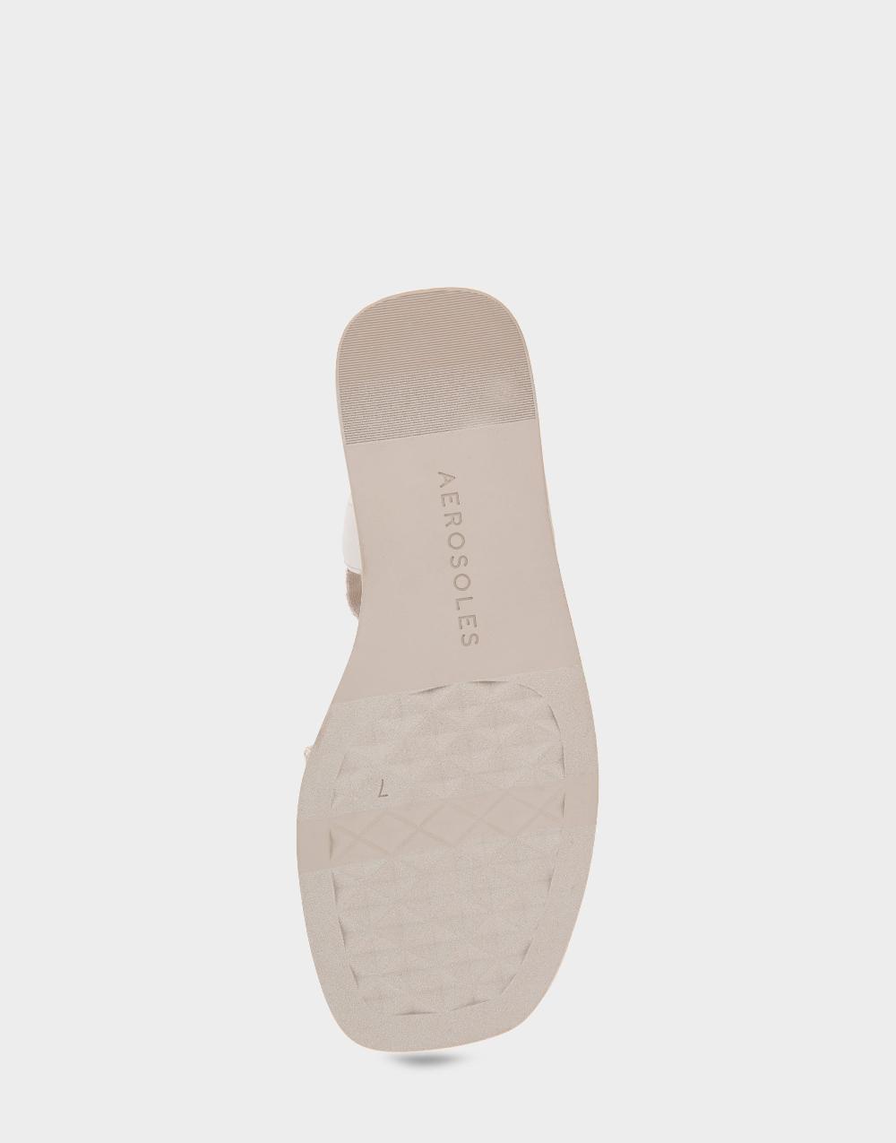 Aerosoles Comfortable Women's Elastic Banded Mini Wedge Sandal In Stone