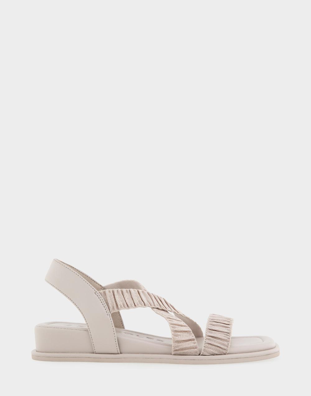 aerosoles Comfortable Women's Elastic Banded Mini Wedge Sandal in Stone