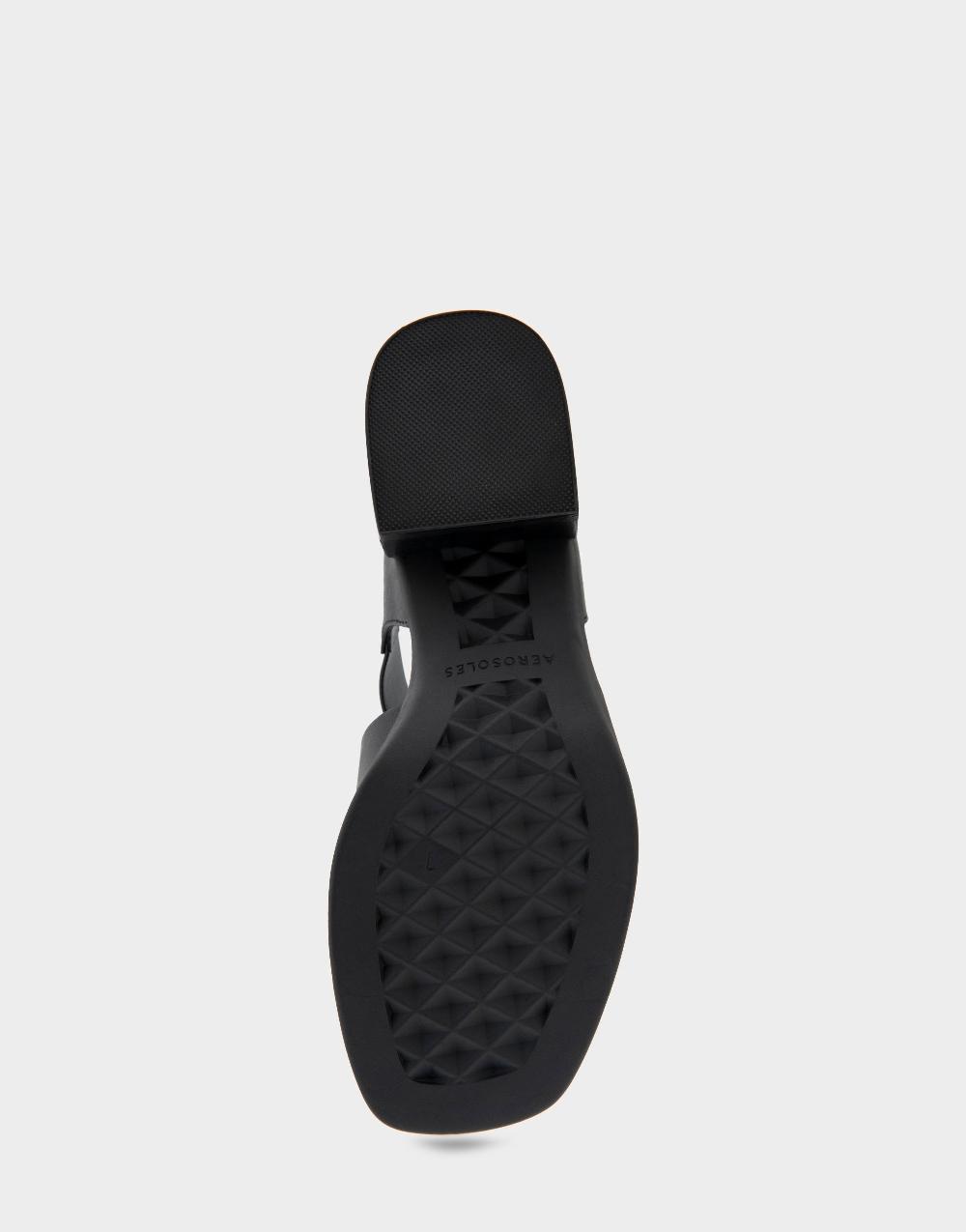 Aerosoles Comfortable Women's Fisherman Flats In Black Faux Leather