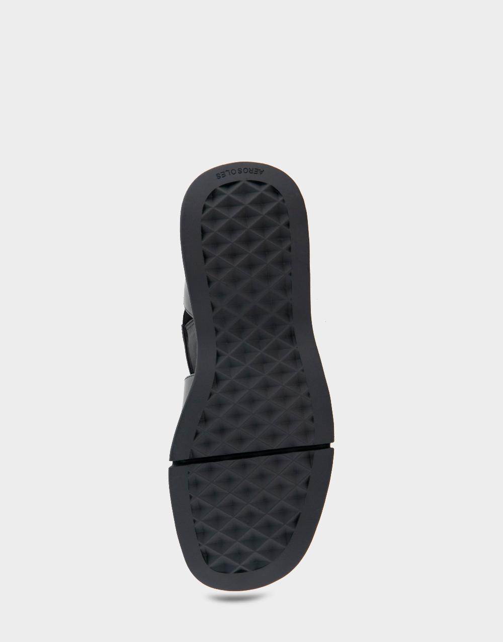 Aerosoles Comfortable Women's Fisherman Molded Footbed Sandal In Black Leather