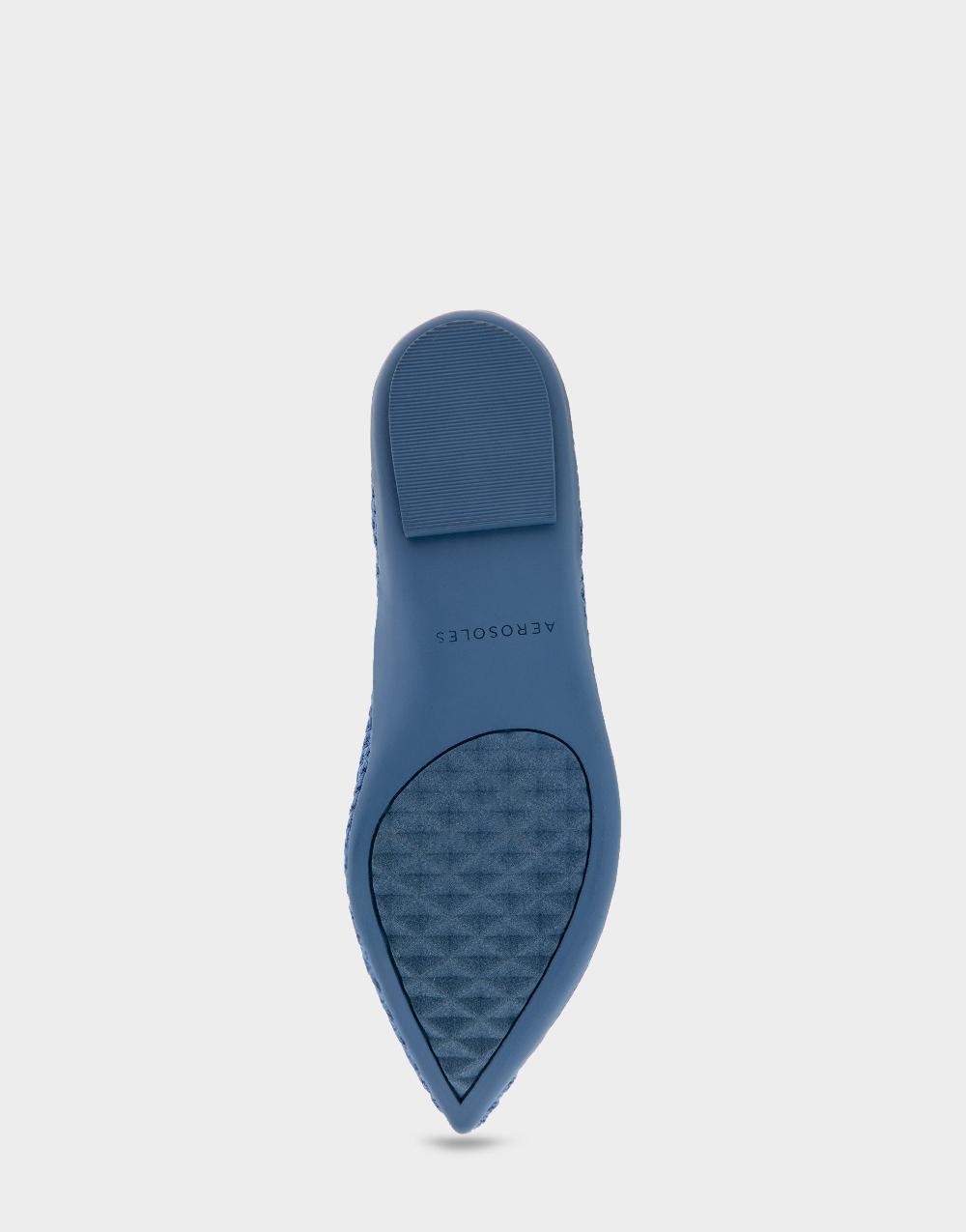 Aerosoles Comfortable Women's Flats In Blue Jean Knit Fabric