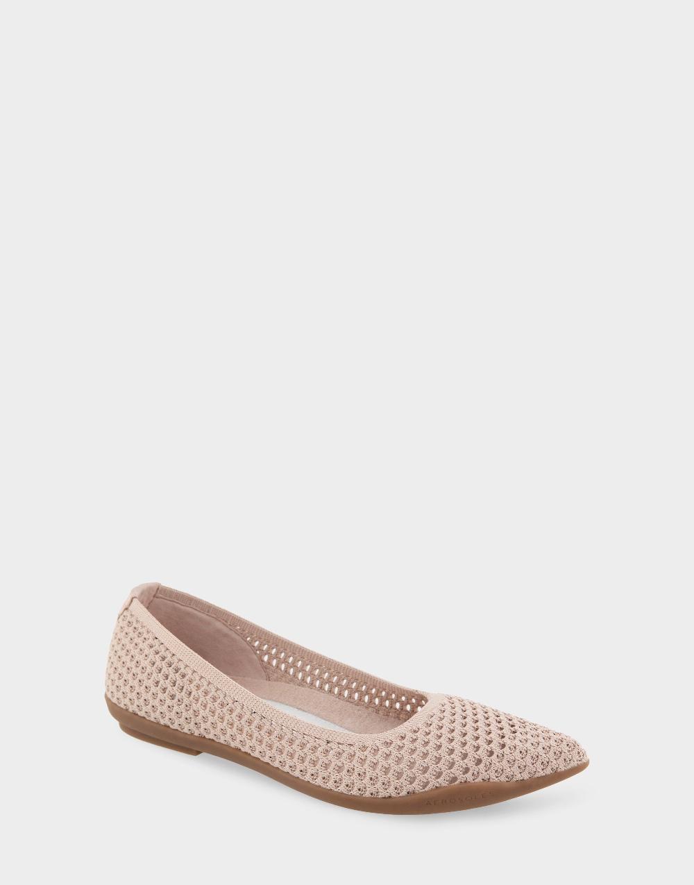 Aerosoles Comfortable Women's Flats In Cipria Textured Knit Fabric
