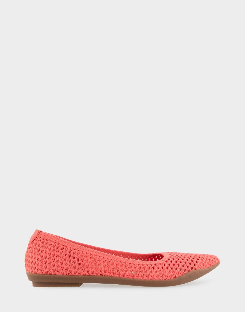 aerosoles Comfortable Women's Flats in Coral Textured Knit Fabric