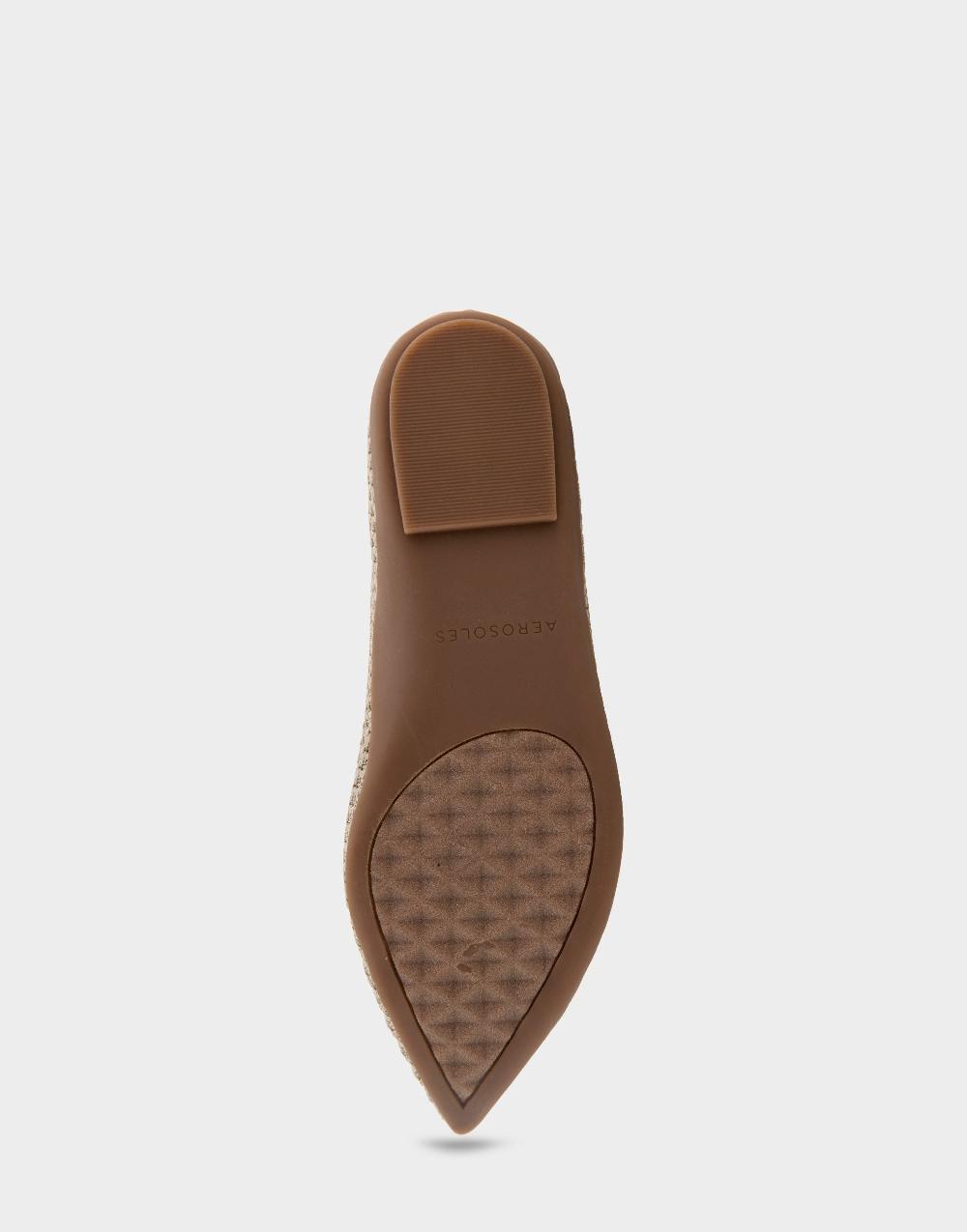 Aerosoles Comfortable Women's Flats In Gold Metallic Knit Fabric