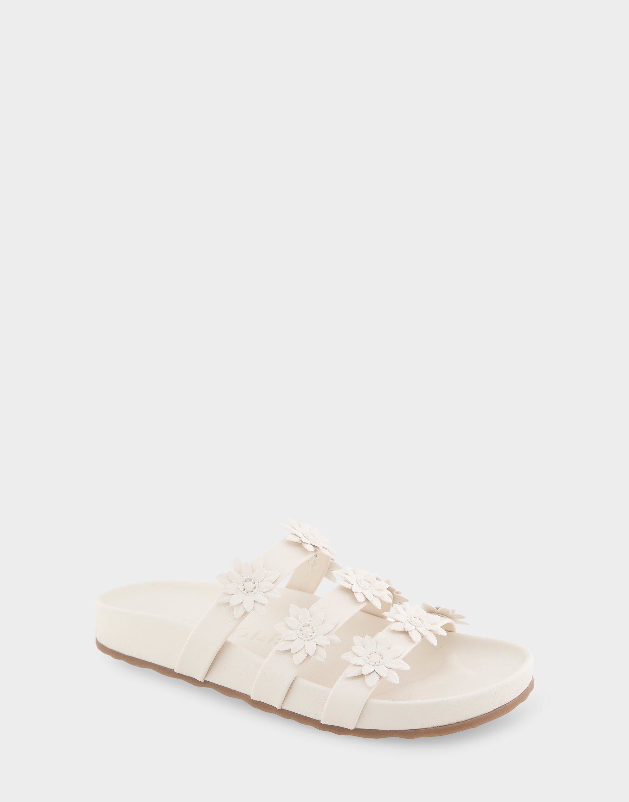 Aerosoles Comfortable Women's Footbed Sandals In Eggnog Faux Leather