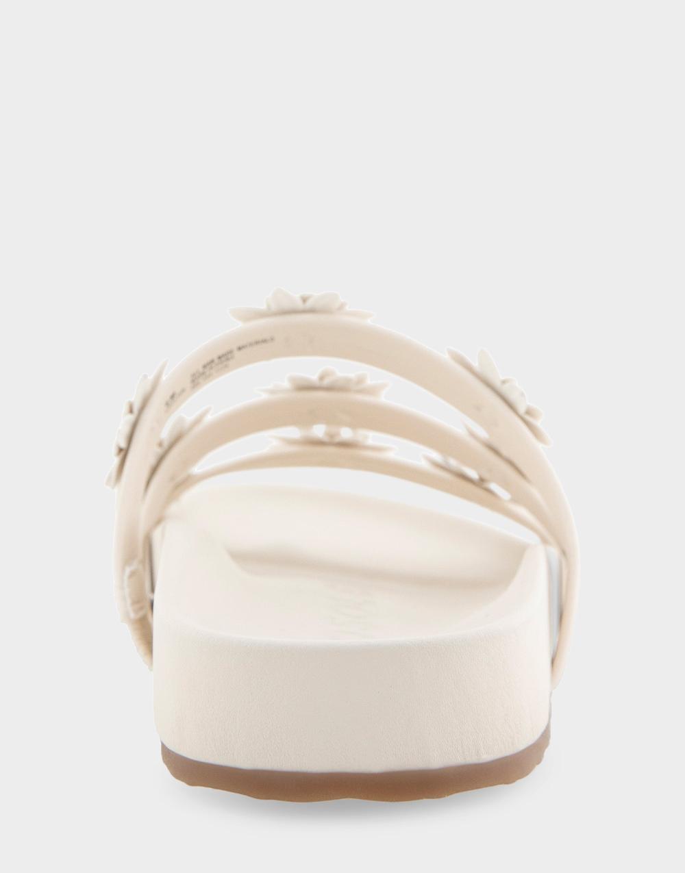 Aerosoles Comfortable Women's Footbed Sandals In Eggnog Faux Leather