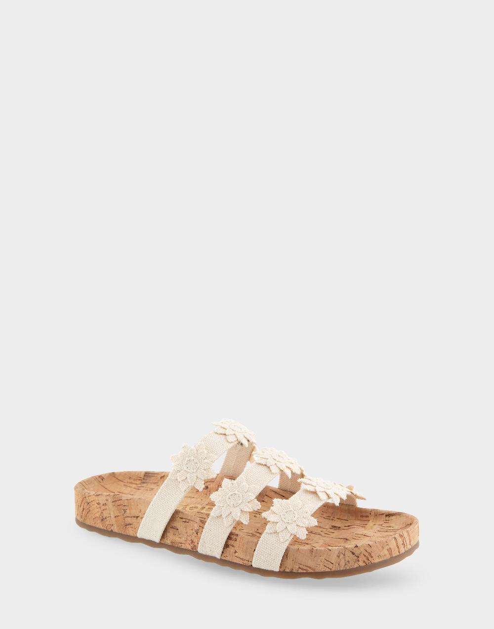 Aerosoles Comfortable Women's Footbed Sandals In Natural Canvas