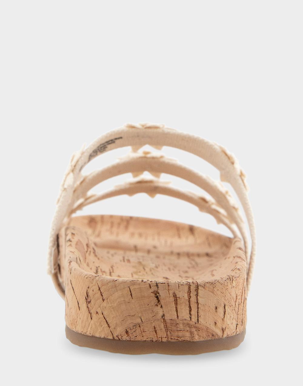 Aerosoles Comfortable Women's Footbed Sandals In Natural Canvas