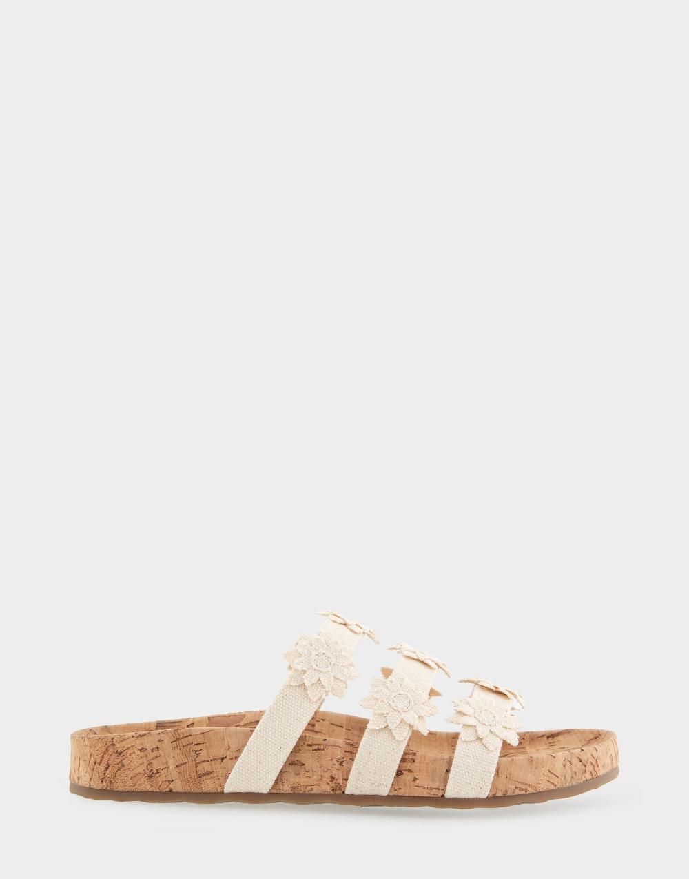 aerosoles Comfortable Women's Footbed Sandals in Natural Canvas