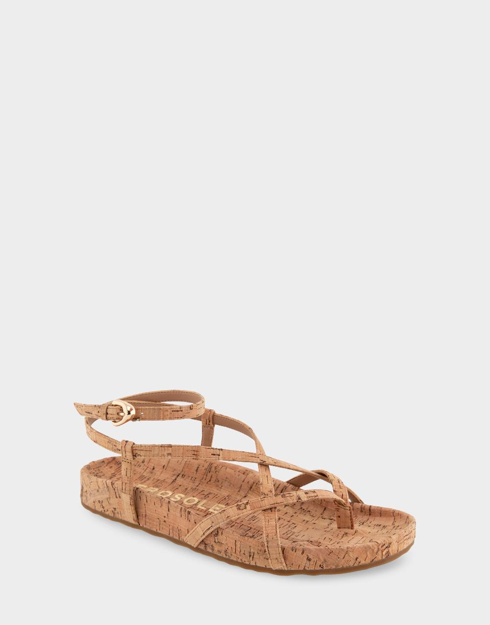 Aerosoles Comfortable Women's Footbed Sandals In Natural Cork