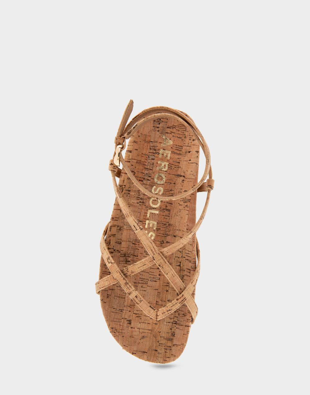 Aerosoles Comfortable Women's Footbed Sandals In Natural Cork