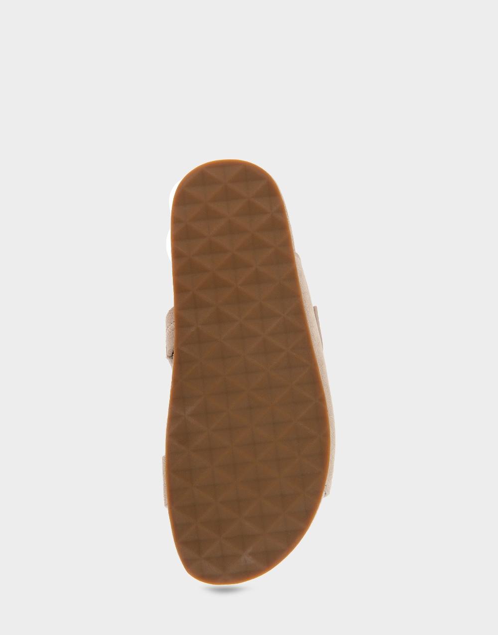 Aerosoles Comfortable Women's Footbed Sandals In Stone Suede