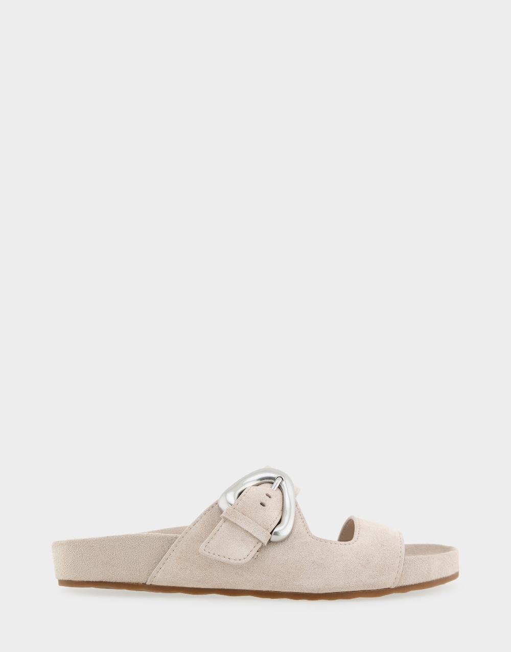 aerosoles Comfortable Women's Footbed Sandals in Stone Suede