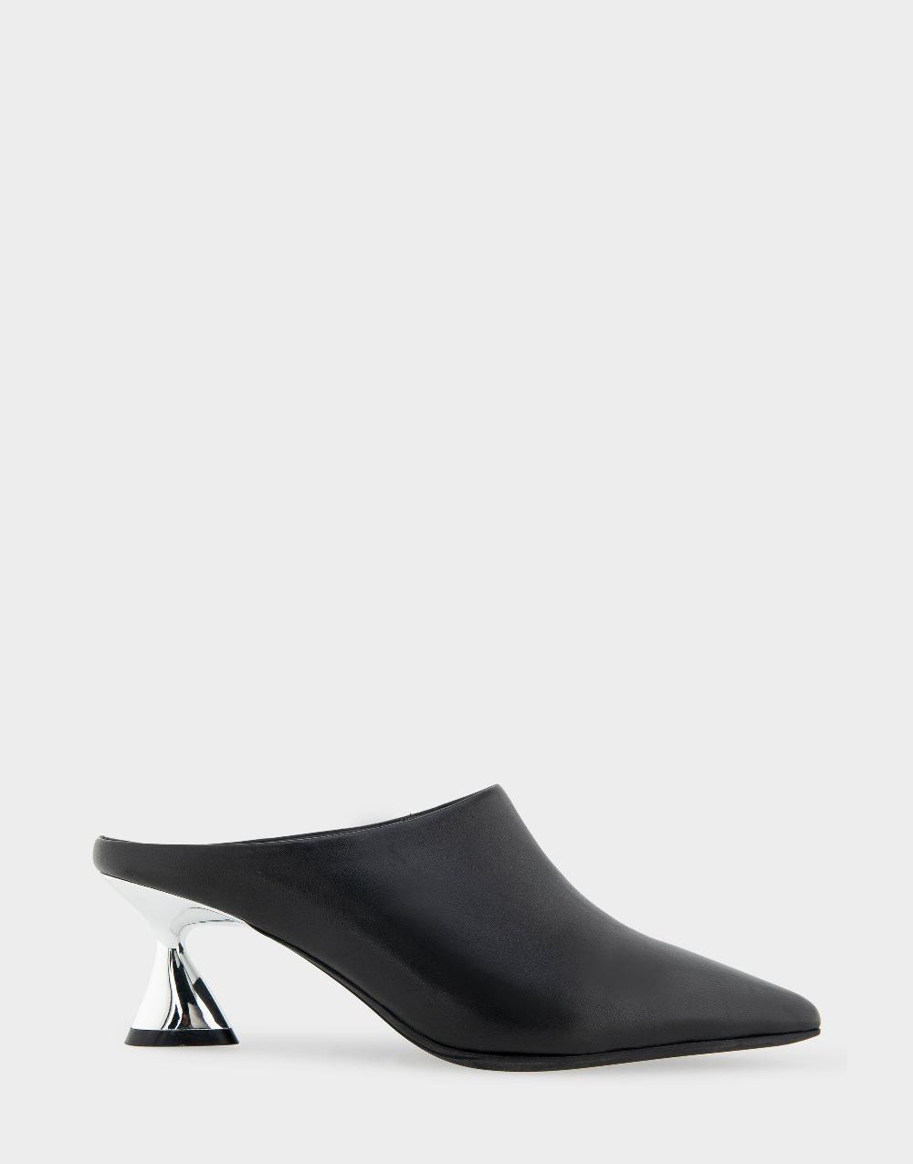 aerosoles Comfortable Women's Heeled Mules in Black Leather