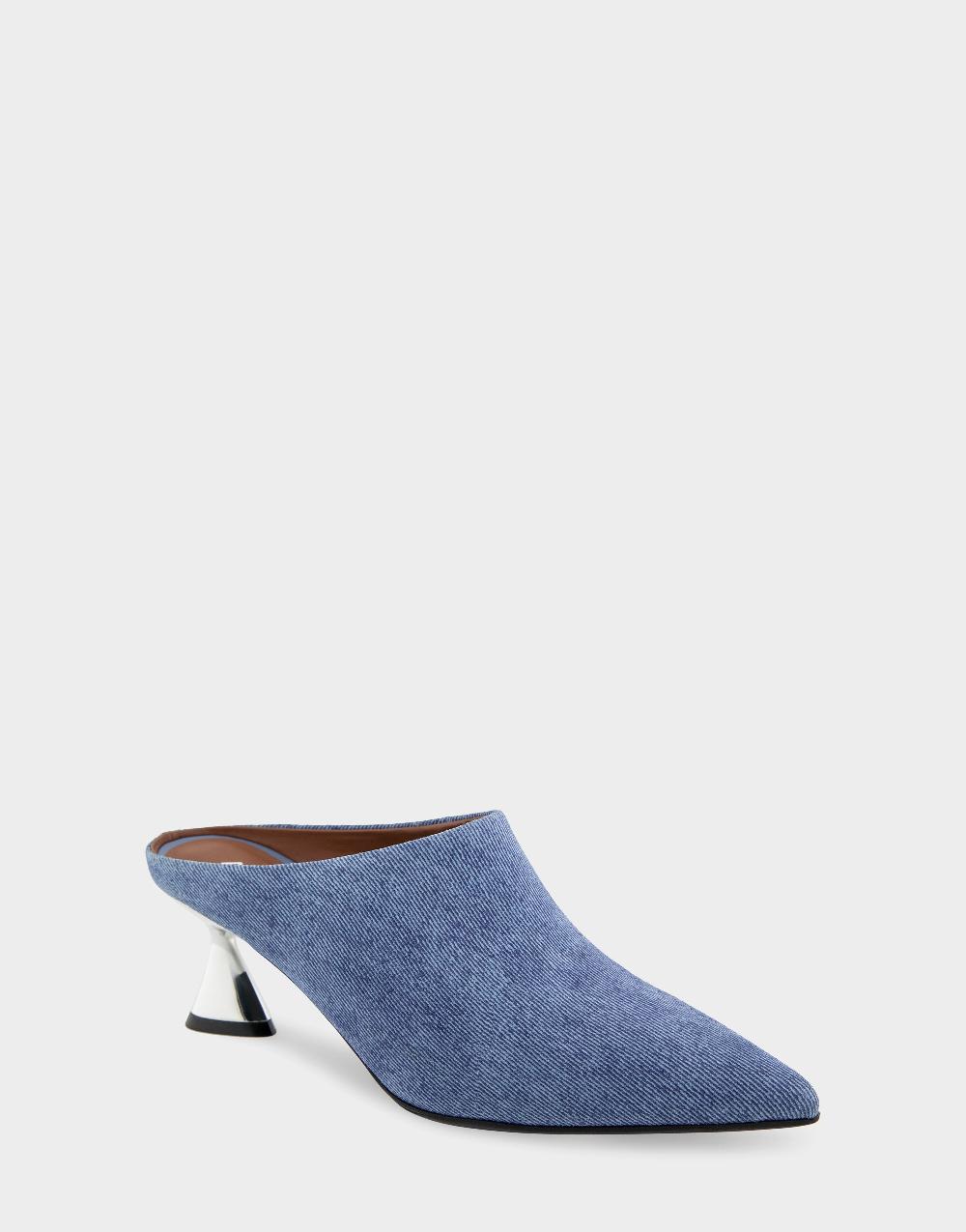 Aerosoles Comfortable Women's Heeled Mules In Blue Denim Suede