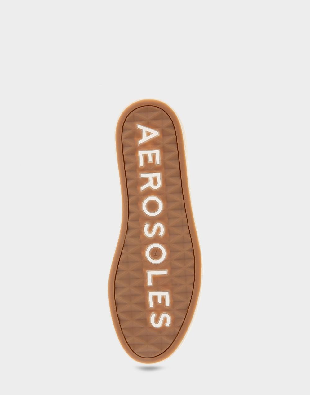 Aerosoles Comfortable Women's Lace Up Sneakers In White Crackled Leather