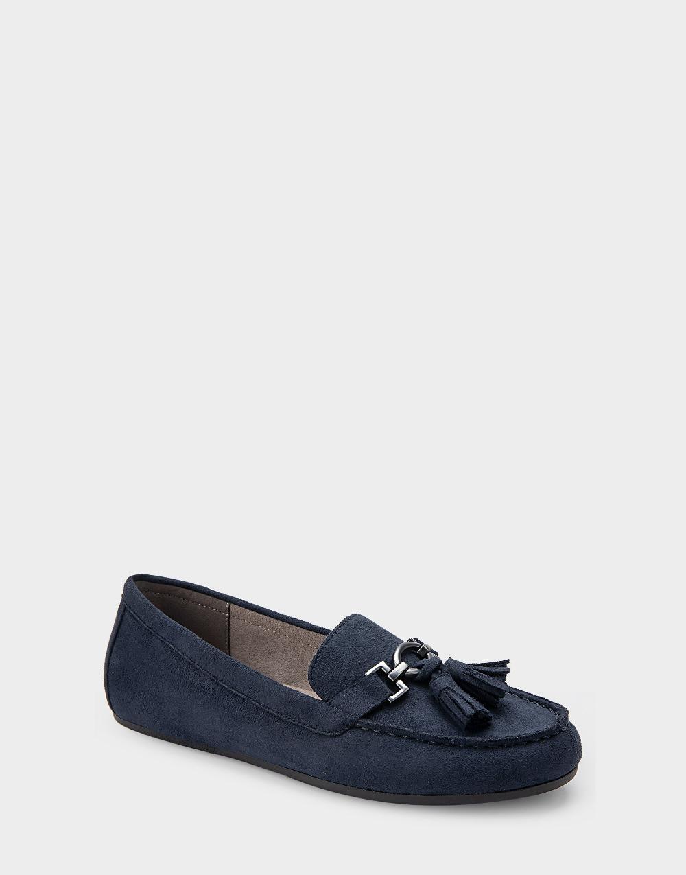 Aerosoles Comfortable Women's Loafer In Navy Faux Suede
