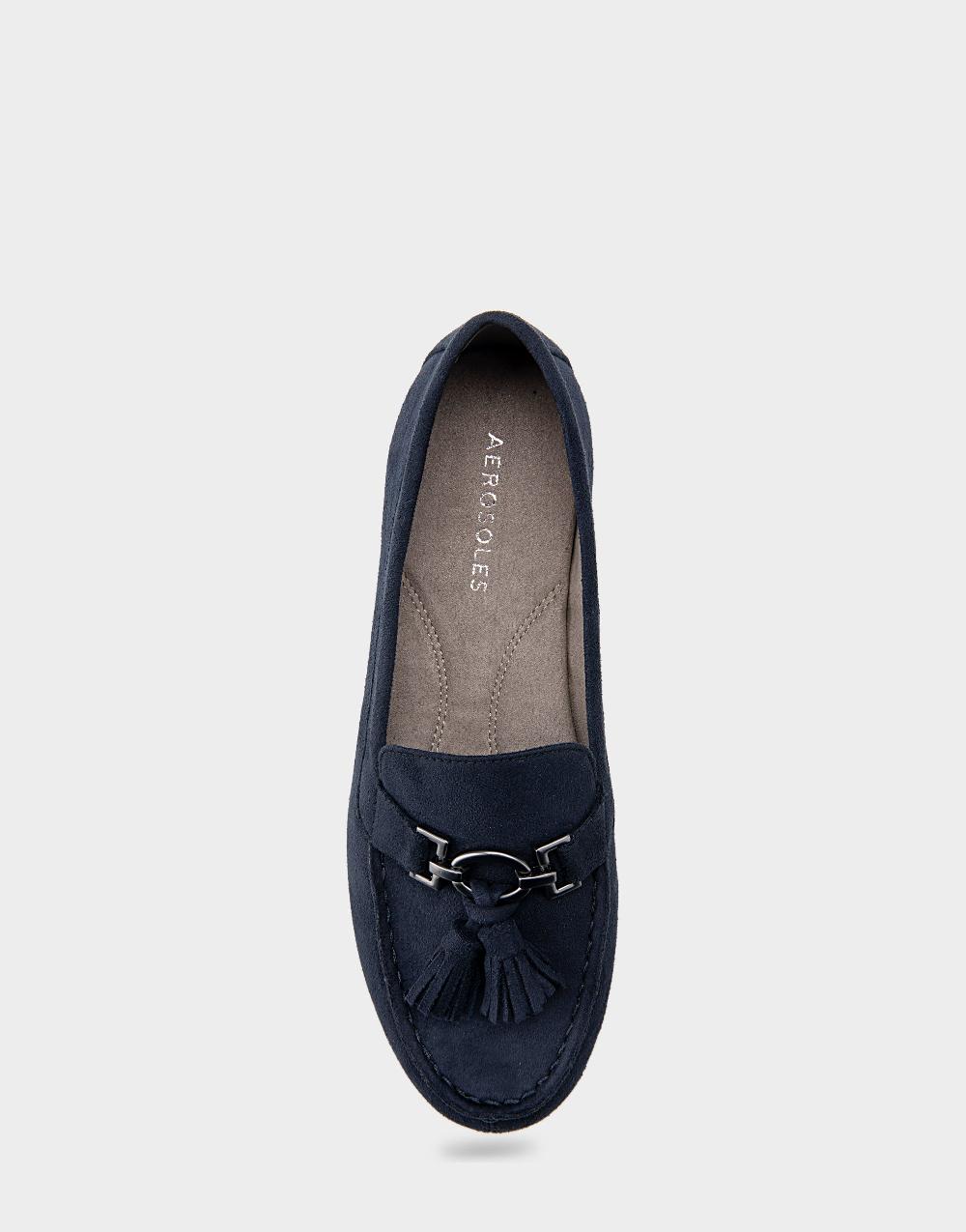 Aerosoles Comfortable Women's Loafer In Navy Faux Suede