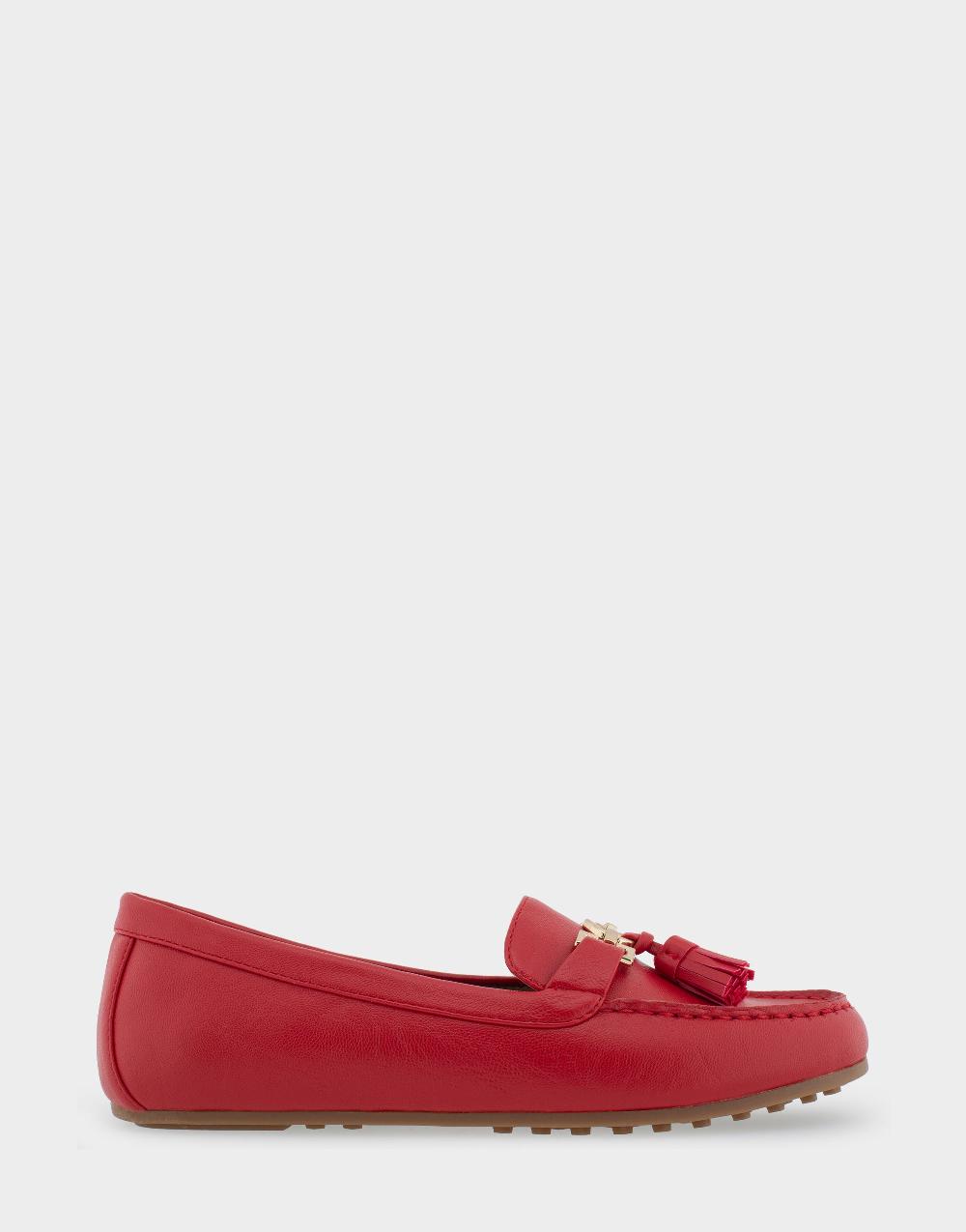 aerosoles Comfortable Women's Loafer in Red Faux Leather