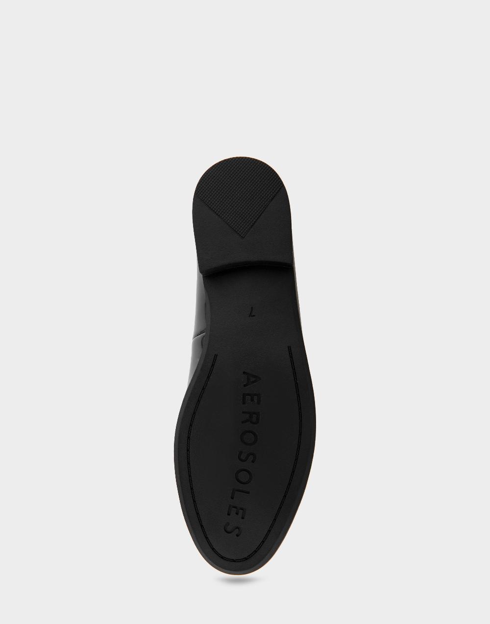 Aerosoles Comfortable Women's Loafers In Black Patent Faux Leather