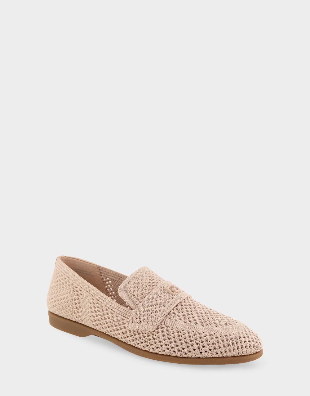 Aerosoles Comfortable Women's Loafers In Cipria Open Knit Fabric