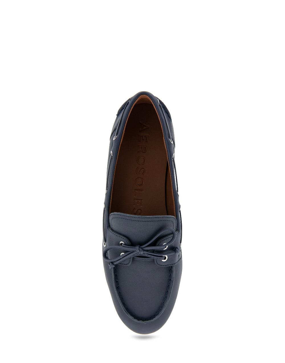 Aerosoles Comfortable Women's Loafers In Navy Leather Leather