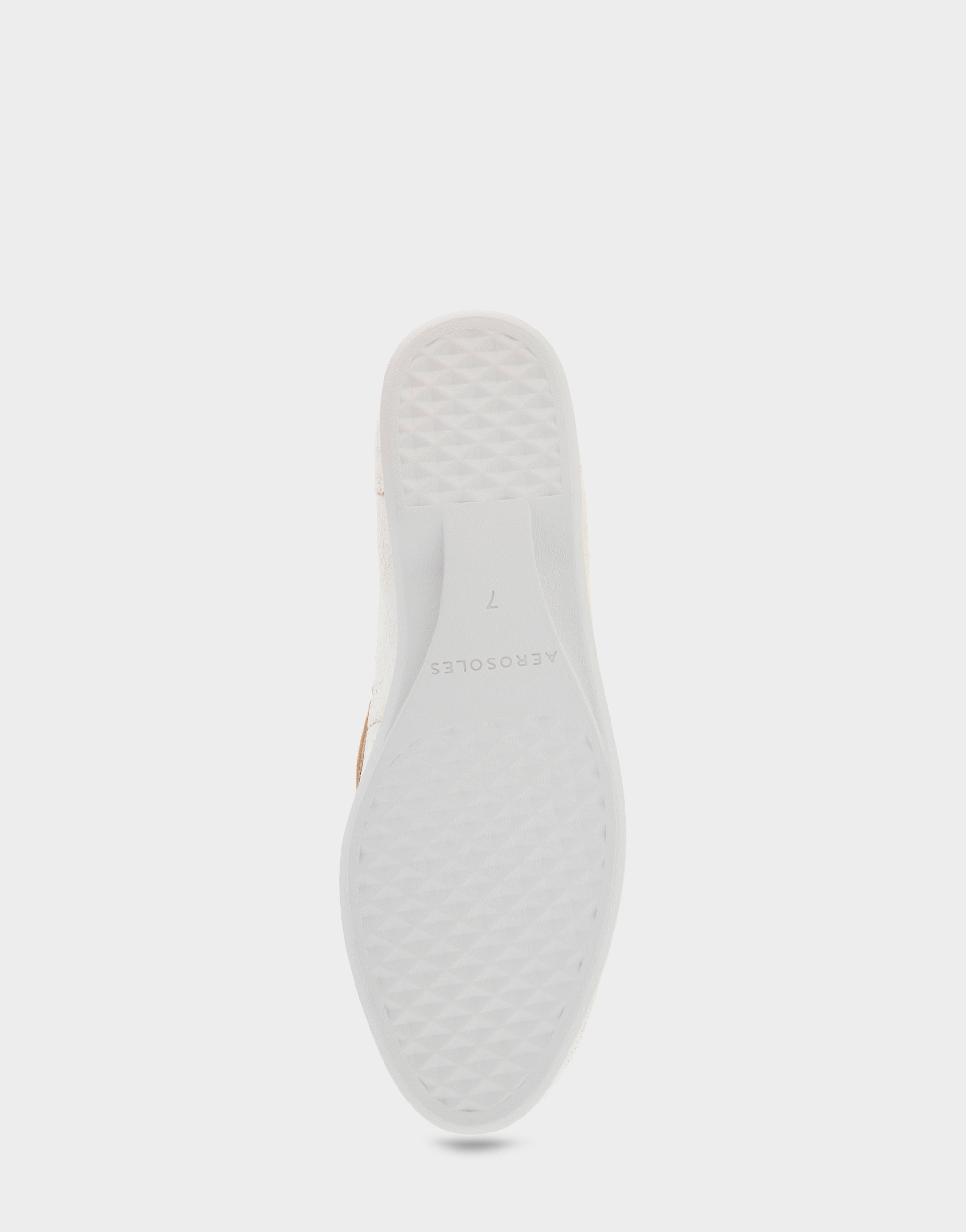 Aerosoles Comfortable Women's Loafers In White Crackled Leather Leather