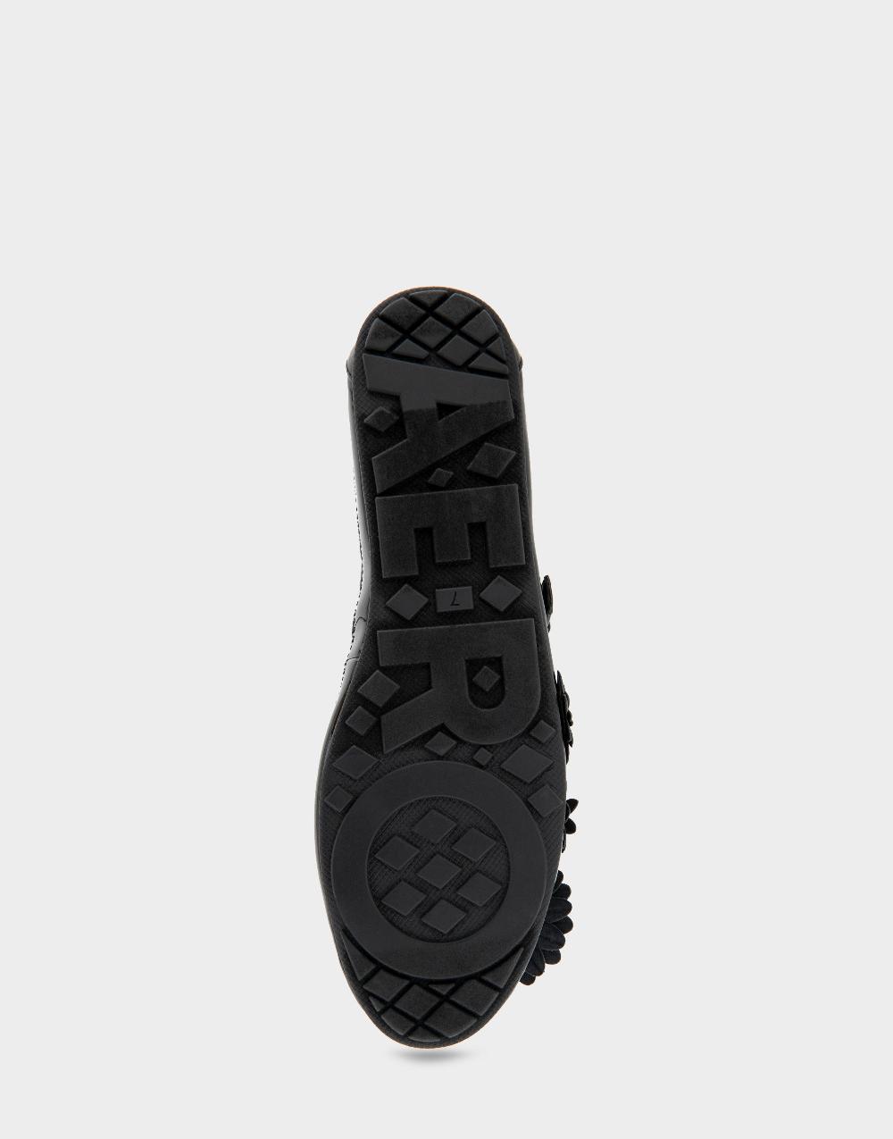 Aerosoles Comfortable Women's Mary Jane Flats In Black Mesh Fabric