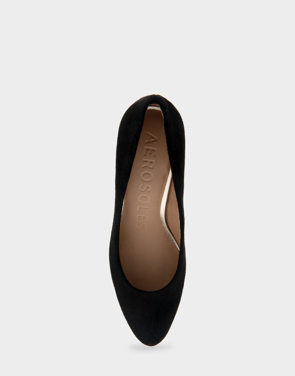 Aerosoles Comfortable Women's Mid Heel Pump In Genuine Black Suede