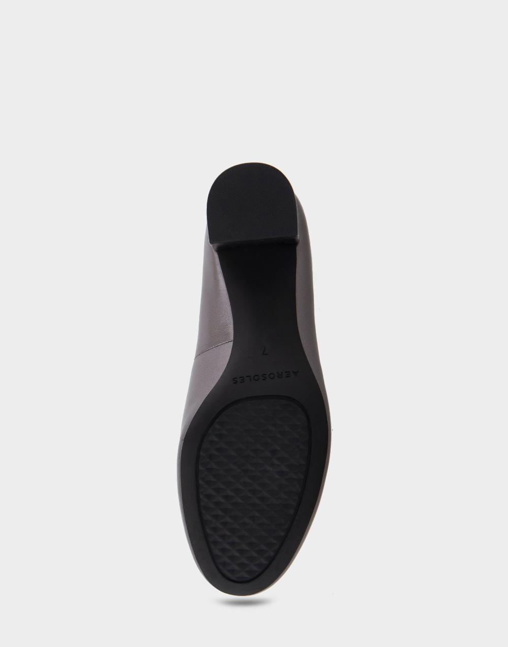 Aerosoles Comfortable Women's Mid Heel Pump In Gunmetal Genuine Leather