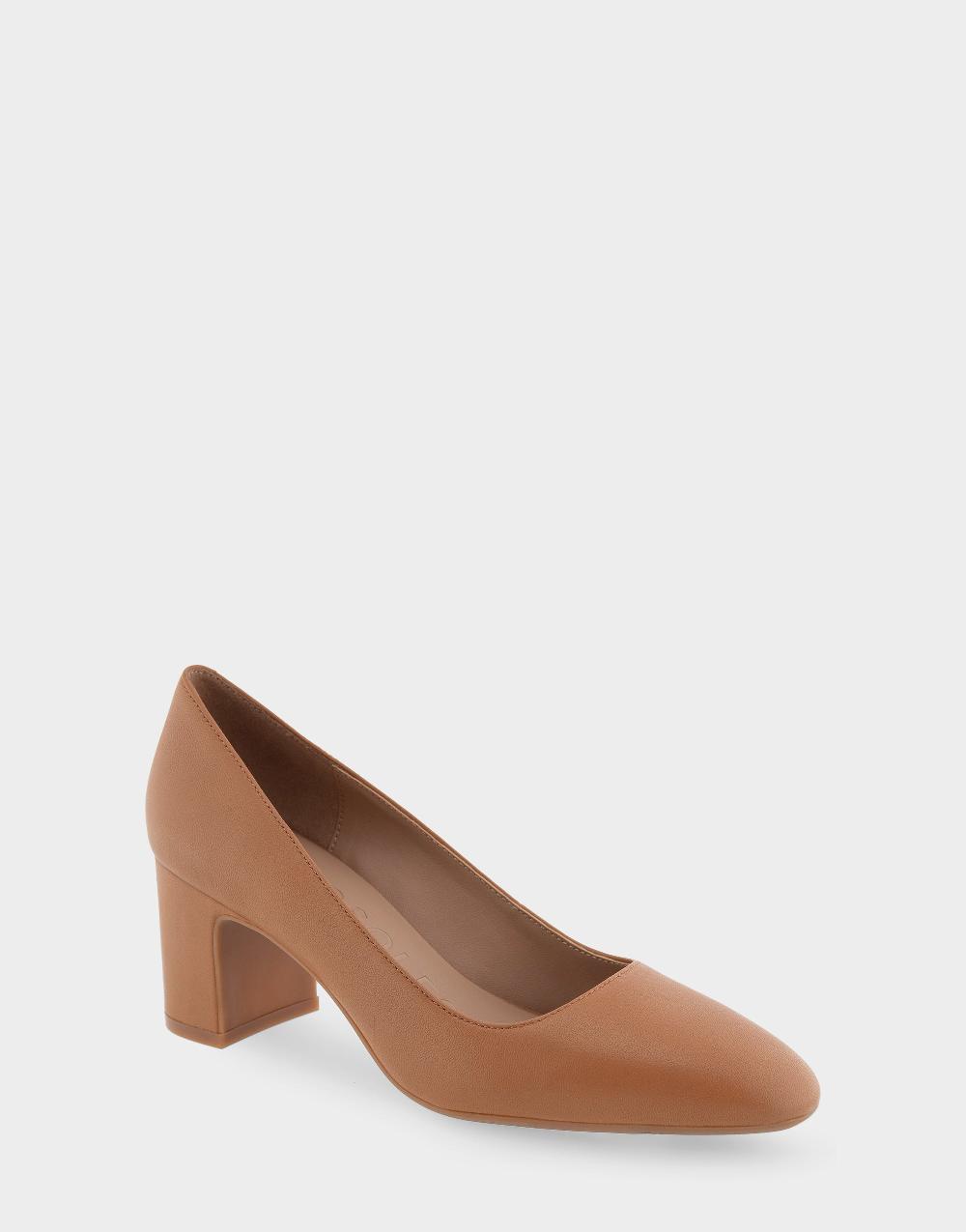 Aerosoles Comfortable Women's Mid-heel Pump In Tan Leather
