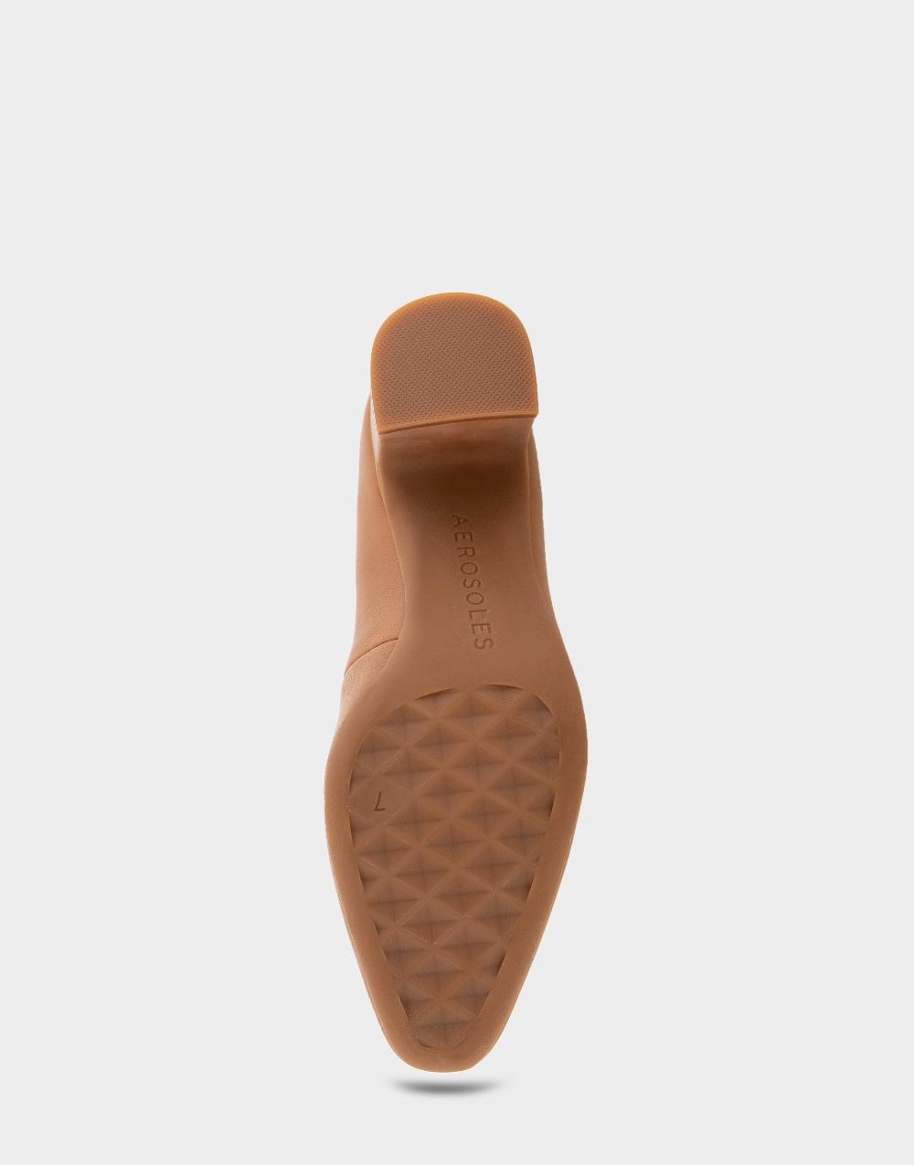 Aerosoles Comfortable Women's Mid-heel Pump In Tan Leather