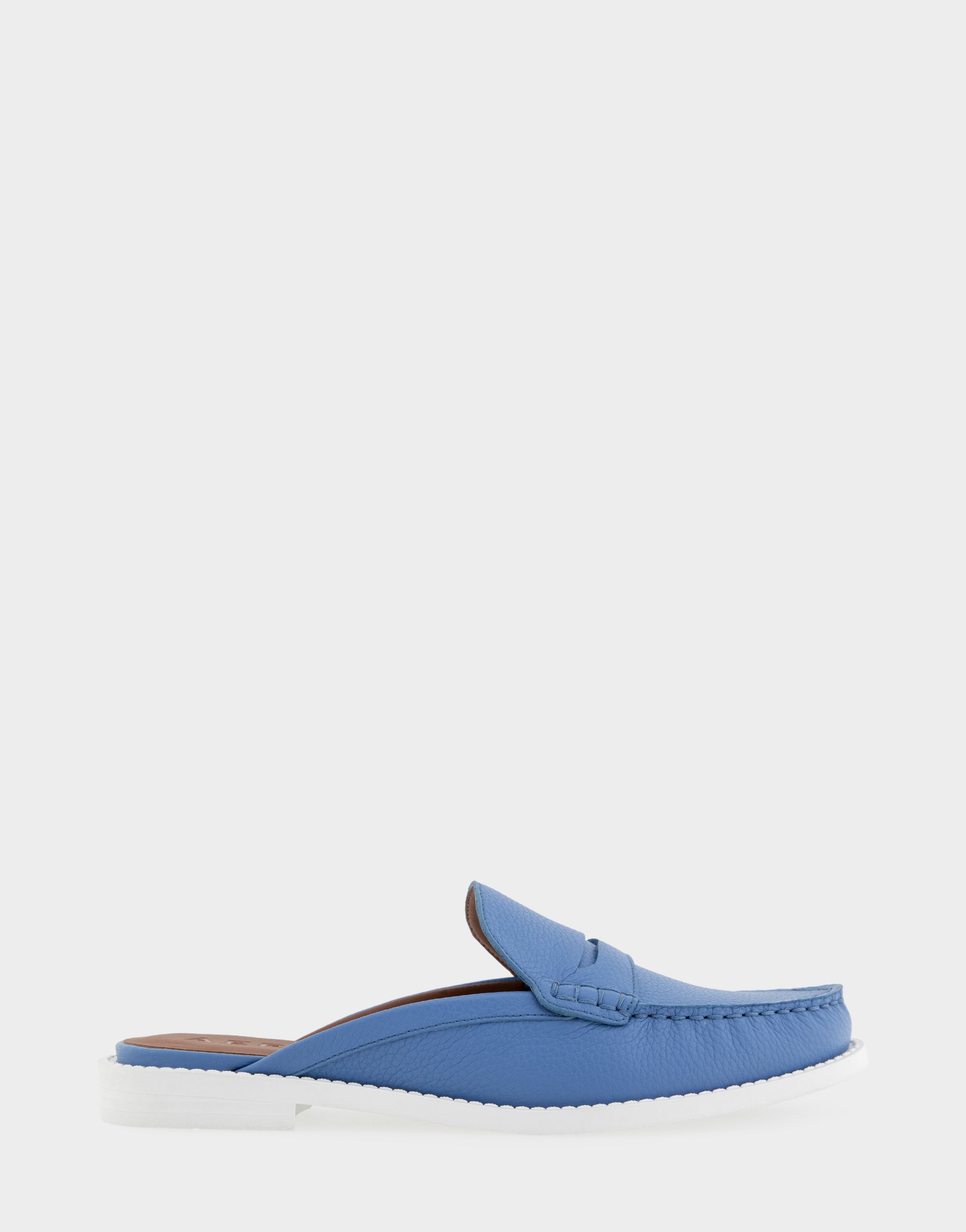 aerosoles Comfortable Women's Mules in Blue Jean Pebbled Leather