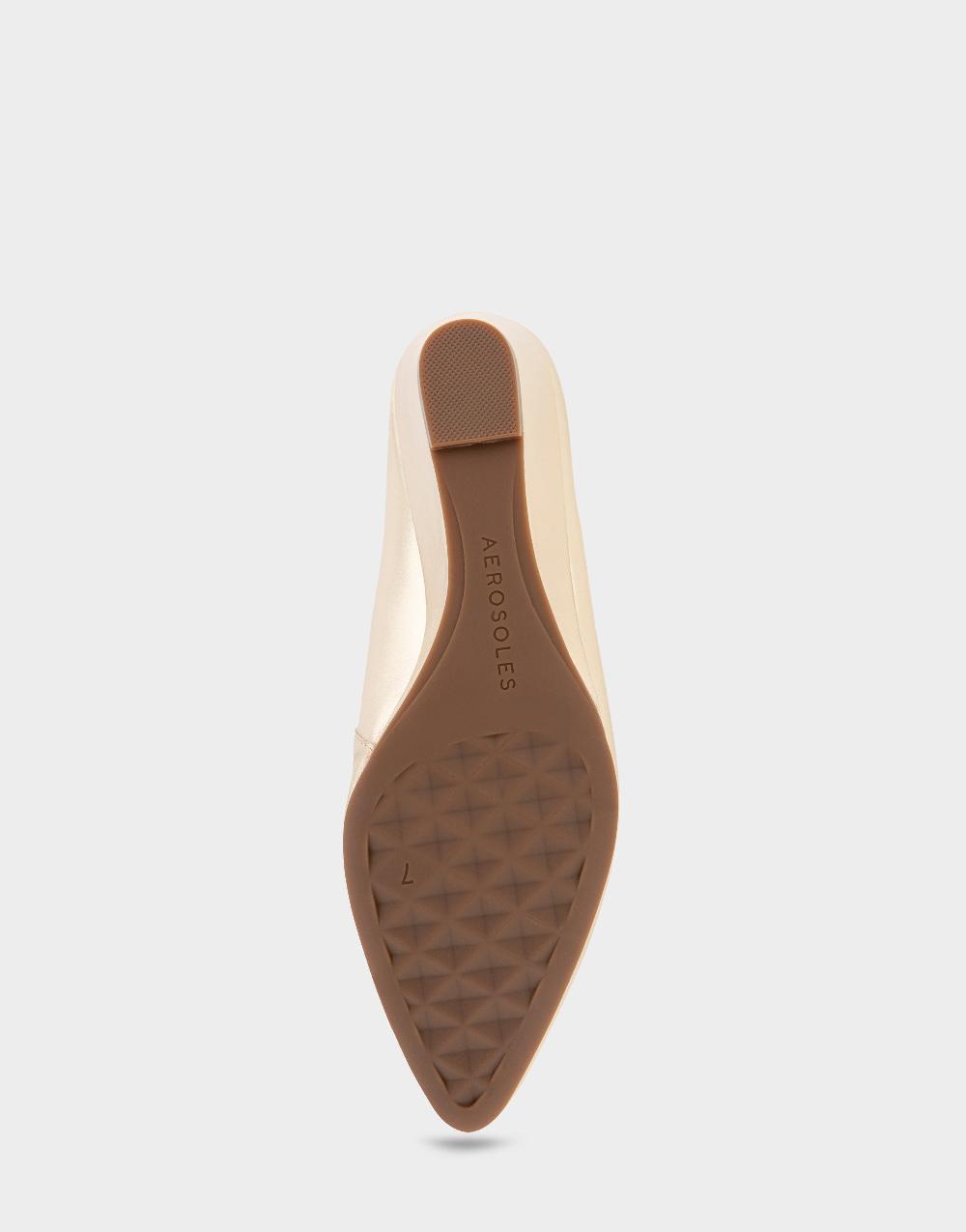 Aerosoles Comfortable Women's Mules In Gold Metallic Leather