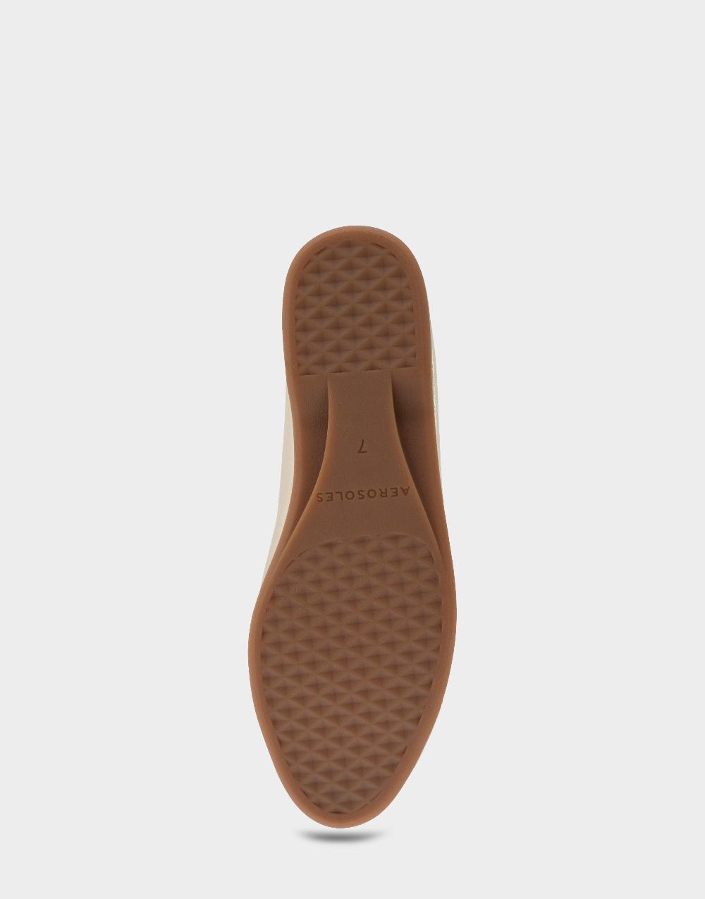 Aerosoles Comfortable Women's Ornamented Flat In Gold Faux Leather