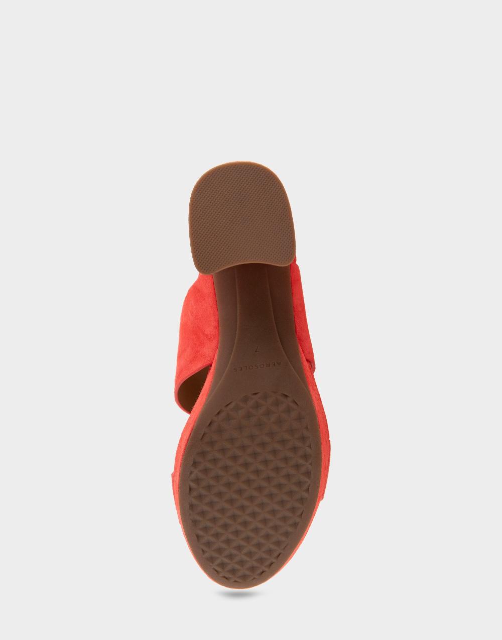 Aerosoles Comfortable Women's Platform Sandals In Coral Suede