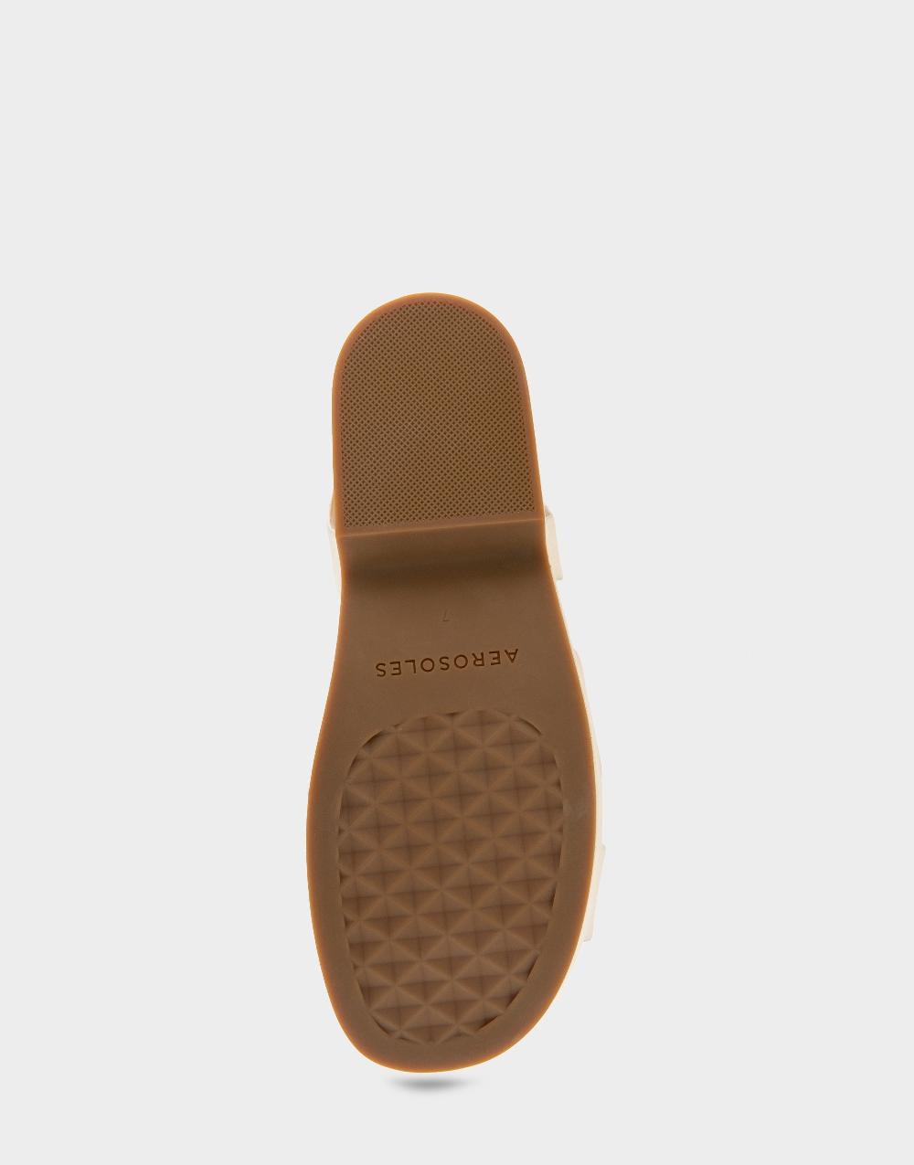 Aerosoles Comfortable Women's Platform Sandals In Gold Metallic Textured Faux Leather