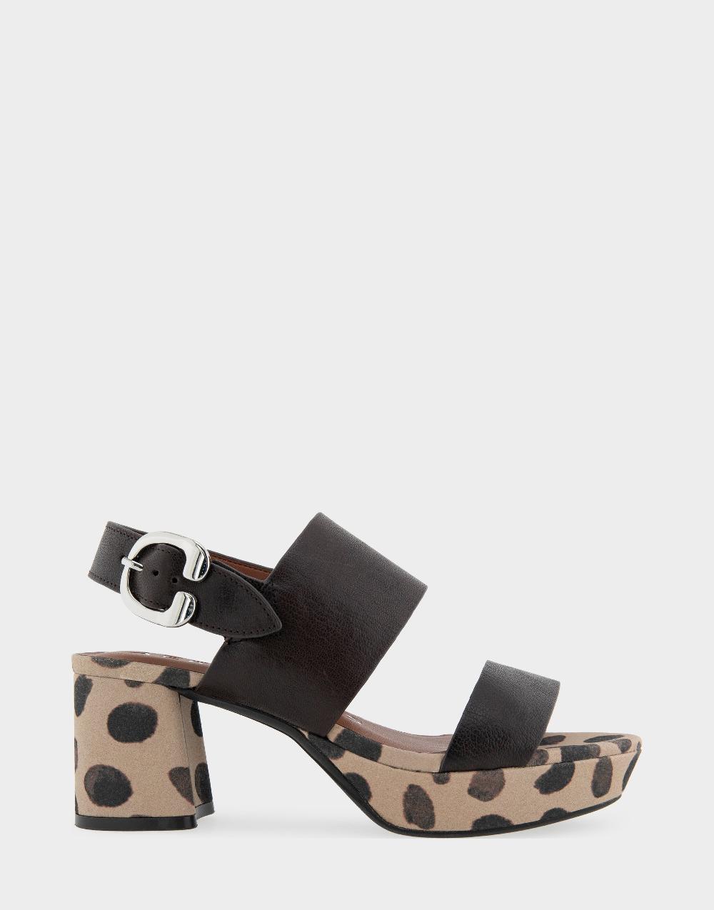 aerosoles Comfortable Women's Platform Sandals in Java Spotted Print Leather